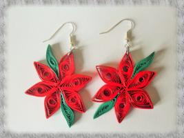 Bijoux boucles d oreille quilling poinsettia loisirs creatifs 3