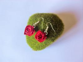Bijoux boucles d oreille quilling rose loisirs creatifs 01
