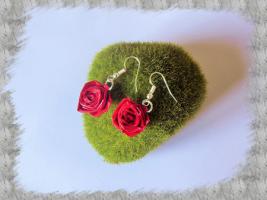 Bijoux boules d oreilles quilling loisirs creatifs rose 01