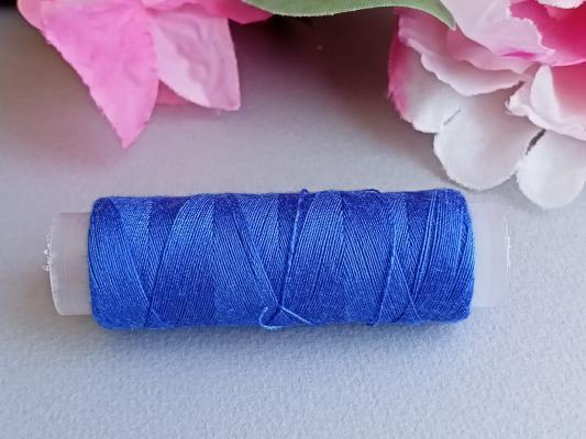 Bleu roi fil a coudre couture bobine broderie sur papier string art carte a broder