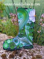 Botte quilling papier roule loisirs creatifs eugenie diy jardin vert jardinage paperolles fait main artisanat art