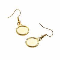 Boucles d oreilles bijoux support quilling crochet or vue cote face