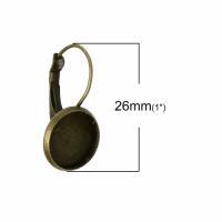 Boucles d oreilles crochet clip bronze 12mm support bijoux quilling dimension