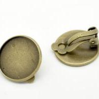Boucles d'oreilles pinces bronze, support bijoux quilling, BO8