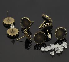 Boucles d oreilles puce bijoux support quilling clou fantaisie bronze vue dessous copie