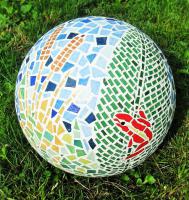 Boule mosaique deco de jardin 25 cm grenouille 1