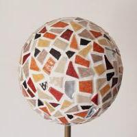 Boule mosaique deco de jardin marron 1