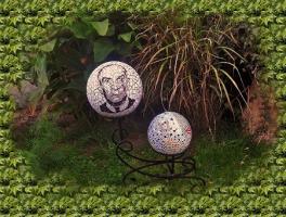 Boule mosaique deco de jardin portrait de louis de funes 1