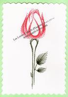 Bouton de rose fleur broderie sur papier loisir creatif eugenie