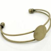 Bracelet ajustable à plateau rond bijoux support quilling couleur bronze