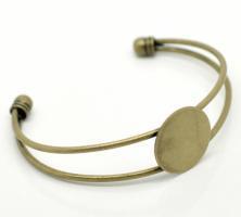 Bracelet ajustable à plateau rond bijoux support quilling couleur bronze