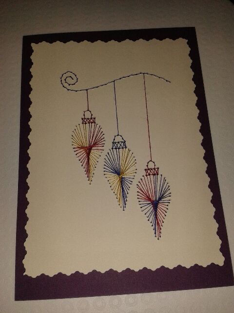 Broderie papier carte a broder boules de noel retour client 2016