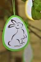 Broderie papier oeuf paques loisir creatif eugenie lapin debout