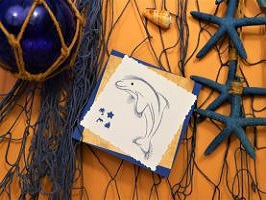 Broderie sur papier carte a broder dauphin loisir creatif eugenie 3