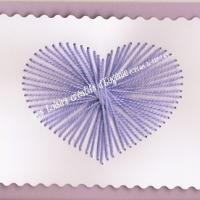 Broderie sur papier carte a broder loisirs creatifs coeur enfant parme violet