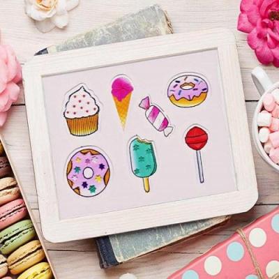 Broderie sur papier gourmandise bonbon candy gateau cup cake donut glace ice cream