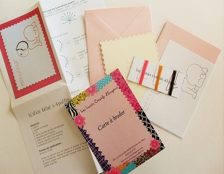 Broderie sur papier loisirs creatifs bb a 4 pattes fille