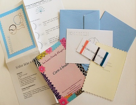 Broderie sur papier loisirs creatifs bb a 4 pattes garcon
