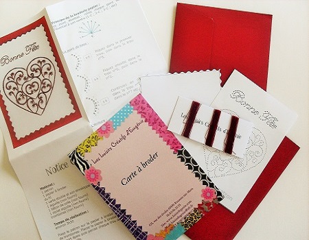 Broderie sur papier loisirs creatifs coeur fer forge