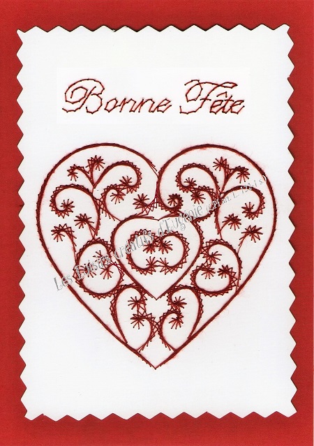 Broderie sur papier loisirs creatifs coeur