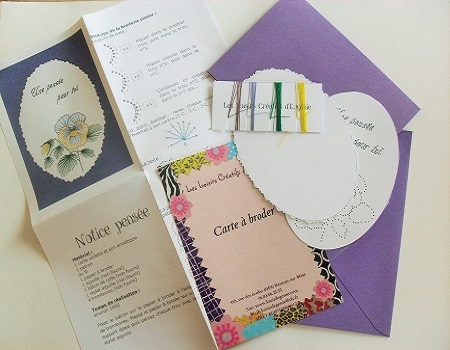 Broderie sur papier loisirs creatifs pensee