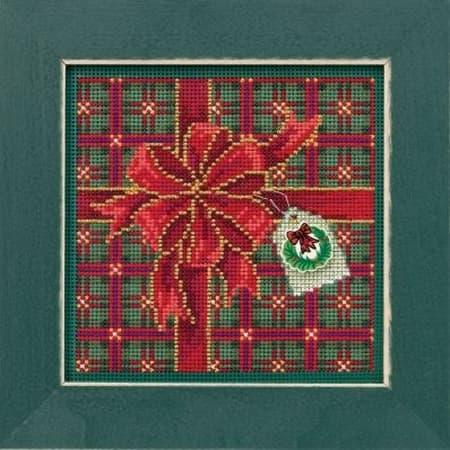 Broderie sur papier point de croix carton feuille perfore trou vert tableau noel cadeau cadre
