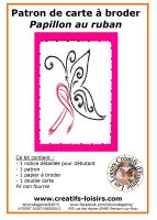 Cancer du sein papillon au ruban rose kit broderie sur papier