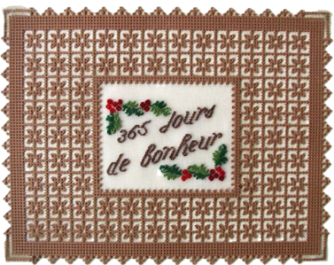 Canivet broderie point de croix brun marron modele