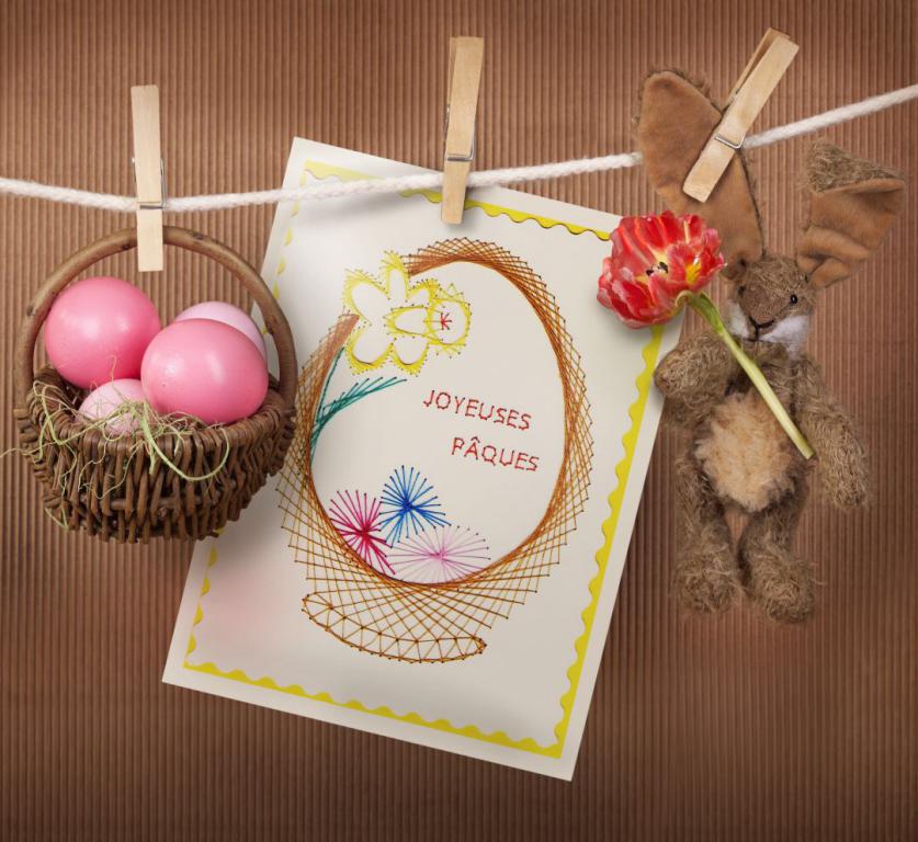Carte a broder paques oeuf loisir creatif eugenie