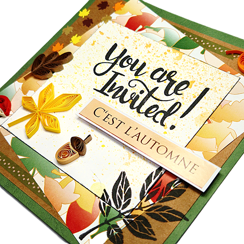 Carte scrap scrapbooking automne fall quilling diy modele