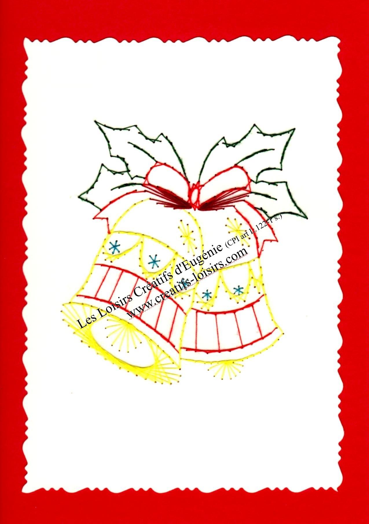 Carte à broder, broderie sur papiercloches de Noël pdf