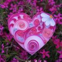 Coeur rose quilling bande papier roule fleur spirale diy paperolles loisirs creatifs eugenie