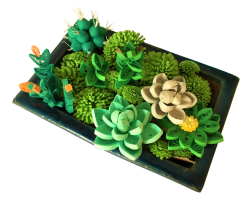 Composition fleur vegetal succulante plante grasse papier quilling vert paperolle diy loisir creatif fait main