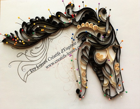 Epingle tableau quilling cheval loisir creatif eugenie