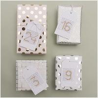 Etiquette a broder broderi point de croix papier creme etoile dore cadeau