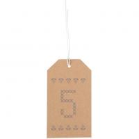 Etiquette calendrier de l avent a broder broderie point de croix kraft imprime chiffre 5 2 