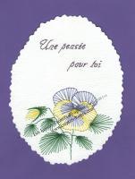 Fleur pensee violet broderie papier carte a broder loisirs creatifs eugenie