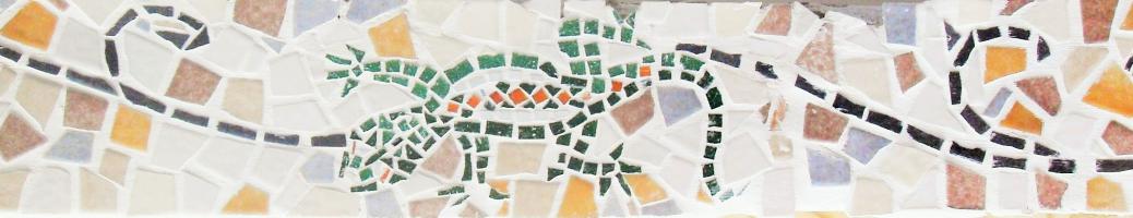 Frise en mosaique detail lezard 2