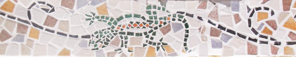 Frise en mosaique detail lezard