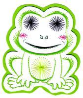 Grenouille batracien verte broderie papier loisir creatif eugenie patron modele animal