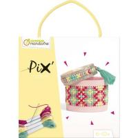 Kit complet bracelet a broder enfant point de croix rose