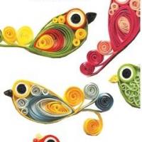 Kit oiseaux quilling loisir creatif eugenie papier roule paperolle tuto modele facile copie