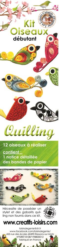 Kit oiseaux quilling loisir creatif eugenie papier roule paperolle tuto modele facile
