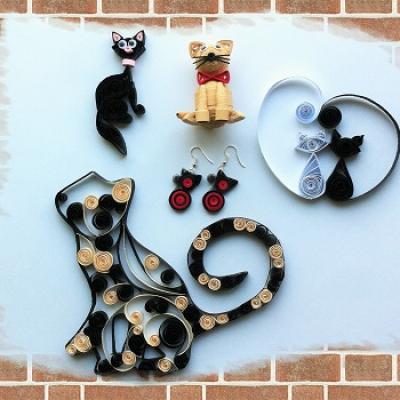 Kit quilling chat 1 evolutif loisir creatif eugenie