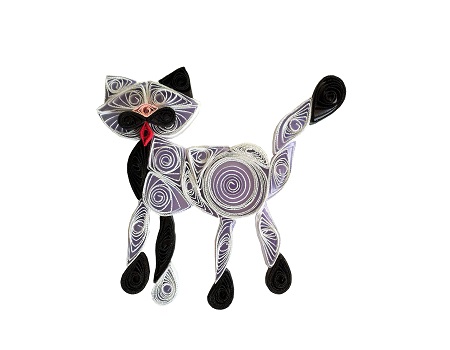 Kit quilling chat 2 chat blanc loisir creatif eugenie