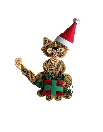 Kit quilling chat 2 chat de noel loisir creatif eugenie