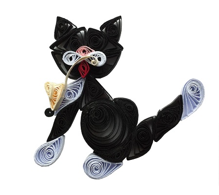 Kit quilling chat 2 chat noir loisir creatif eugenie