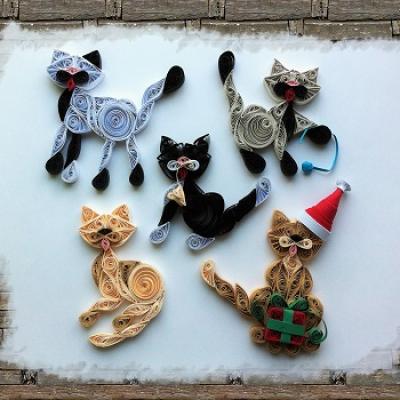 Kit quilling chat 2 loisir creatif eugenie