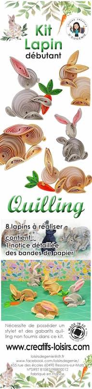 Kit quilling lapin apprendre loisirs creatif