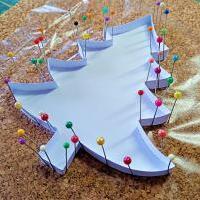 Kit quilling noel tableau sapin en cours de fabrication tuto